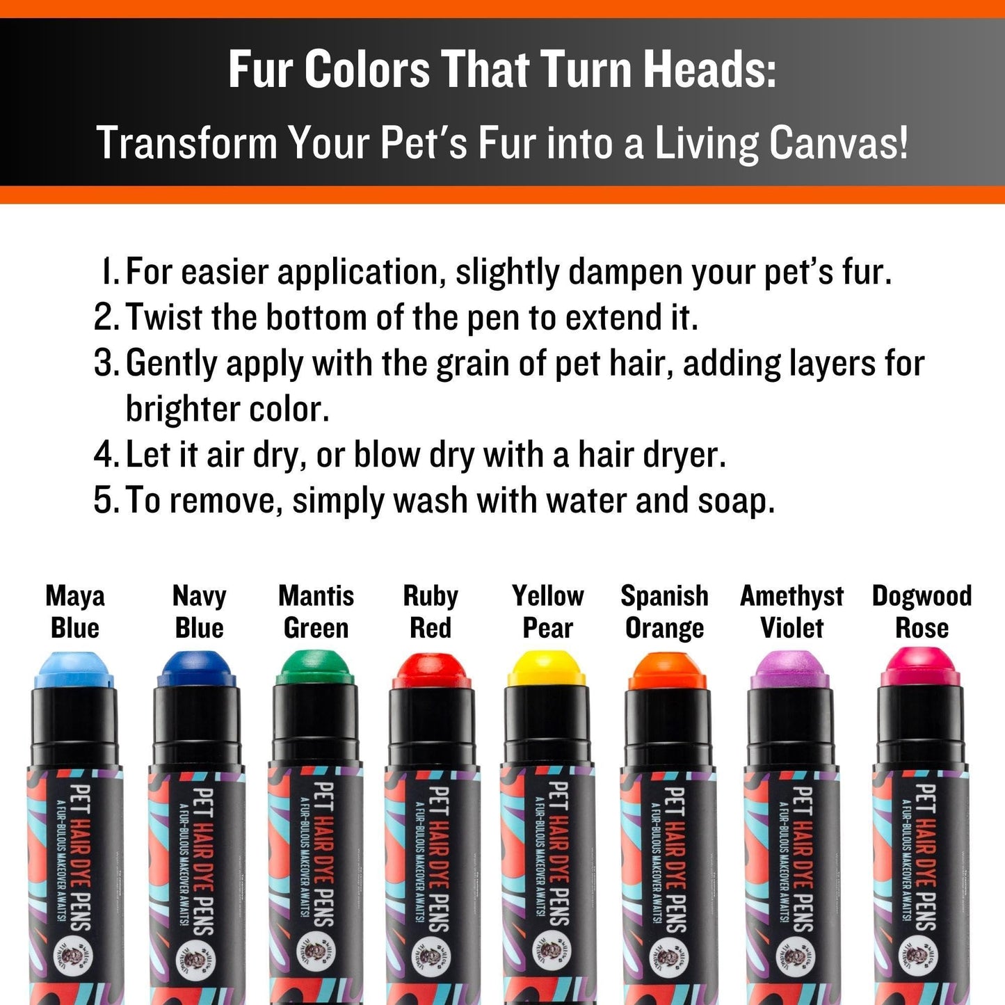 Dog Hair Dye 8 Color Dog Safe Hair Dye Dog Dye Non Toxic &