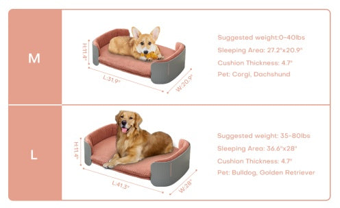 Scandinavian Style Cat Couch Bed, Pet Sofa For Indoor Cats PP Indoor